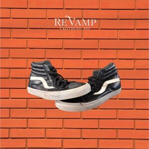 Black Leather Vans (Size 12)